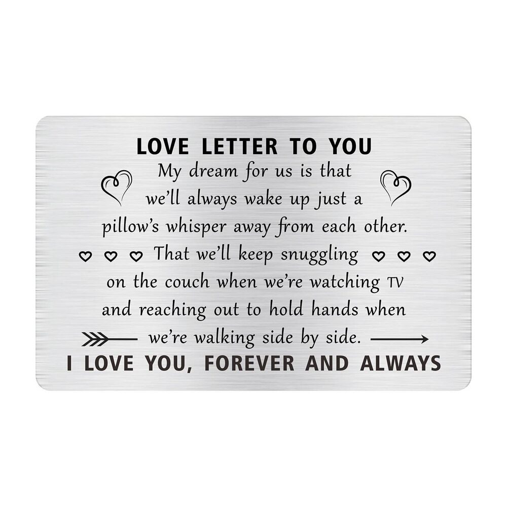 2256 Love Letter Engraved Wallet Card - Romantic Valentines Day Gift